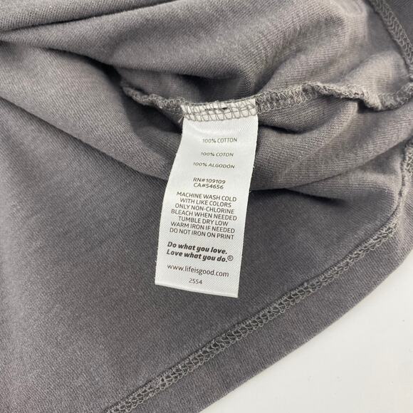Life is good shirt womens size small  slice of pie crusher tee gray - Picture 9 of 9